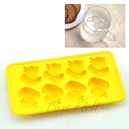 Clest F&H Novelty Cute Animal Silicone Ice Cube molds Chocolate Cake Candy Mold Tray,Random Color (Duck)