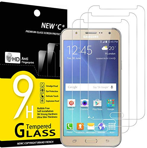 NEW'C 3 Stück für Samsung Galaxy J7 für Panzerglas, Frei von Kratzern, 9H Härte, HD Displayschutzfolie, 0.33mm Ultra-klar, Ultrabeständig