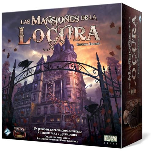 Fantasy Flight Games | Las Mansiones de la Locura | Juego de Mesa Cooperativo de Investigación y Terror | A Partir de 14 Años | De 1 a 5 Jugadores | 2-3 Horas por Partida | Español