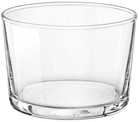 BORMIOLI ROCCO BODEGA - Set aus 12 Bechern aus gehärtetem Glas, Widerstandsfähiges Glas, Leicht, Spülmaschinenfest, Made in Italy, Geschirr, Fassungsvermögen 370 ml, Maße 9 cm x 8,5 cm - Transparent