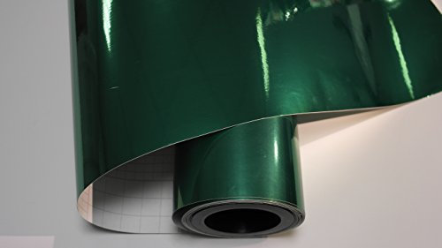 Könighaus (10,96€/m2) Chrome Grün Folie 300 x 152 cm blasenfrei mit Anleitung (Autofolie)
