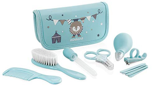 Miniland komplett Zuhause und unterwegs Baby Care Kit, Blau