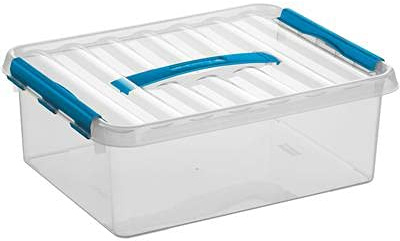 SUNWARE Q-Line Box - 12 Liter - 400 x 300 x 140mm - transparent/blau