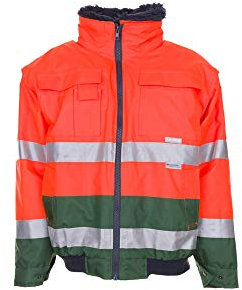 Planam Größe M Herren Warn-/Wetterschutz Comfortjacke 2-farbig orange grün Modell 2048