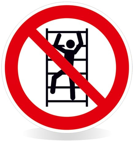 Betriebsausstattung24 Verbotsschild Aufsteigen verboten - Aluminium, geprägt - 20,0 cm Ø - P009 - Symbol Schild