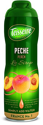 Teisseire Sirop de boisson Peach/Pêche 600 ml – Sirop qui a le même goût que le fruit (lot de 6)