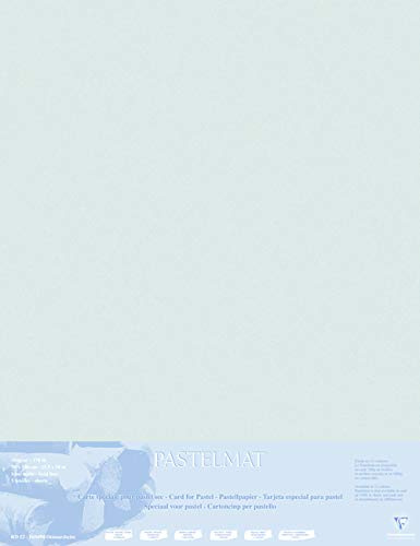 Clairefontaine - Ref 396020C - Pastelmat Mounted Board (5 Sheets) - 1800 Microns - 70 x 100cm - Light Grey Colour - Specially Formulated For Use With Pastels