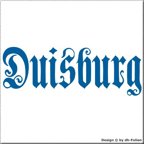 cartattoo4you® AH-01695 | Duisburg - Fraktur/Altdeutsche Schrift | Autoaufkleber Aufkleber Farbe hellblau, in 19 Farben erhältlich, glänzend, 57 x 20 cm, Premium-Qualität Waschstrassenfest
