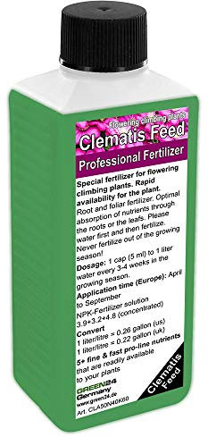 GREEN24 Engrais liquide Clematis HighTech NPK+ (Fe), engrais foliaire pour sol racinaire - Engrais professionnel pour plantes