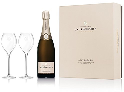 Louis Roederer Brut Premier Non Vintage Jamesse Glass Prestige Champagne Gift Box, 75 cl