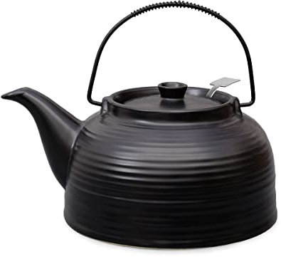 Teekanne/Kanne Nelly 1,5l schwarz mit Stahlsieb (Kanne und Deckel schwarz)