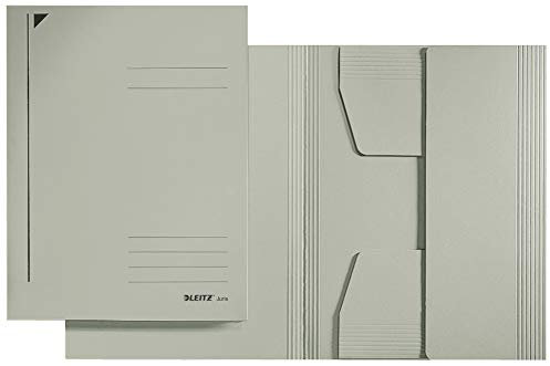 Leitz Jurismappe, Hochwertige A4 Dokumentenmappe, Flügelmappe bis zu 250 Blatt, Perfekt für Unterwegs oder als Umlaufmappe, 100% Recycling Karton, Blauer Engel, Grau, 39240085