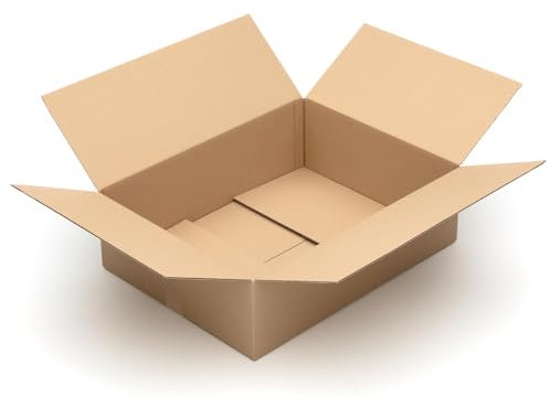KK Verpackungen Versandkartons 650 x 500 x 200 mm Braun 1-wellig (Innenmaß 642 x 490 x 185 mm) | 10 Stück, Faltkartons Kartons für Versand als DHL Paket Hermes Paketklasse L DPD GLS Paketklasse XL