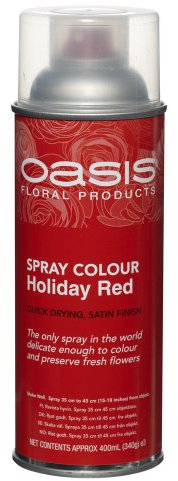 Floral Spray Paint 400ml Holiday Red. Fresh Flowers / Foliage / Containers / Dried Materials