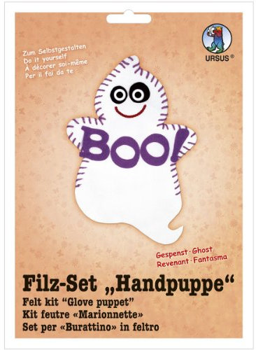 Ursus 39560009 - Filzset, Handpuppe, Gespenst, ca. 20 cm, zum Basteln von lustigen Figuren, ideal für die ersten Nähversuche und als kleines Geschenk