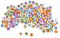 Rico-Design Perlen-Buchstaben Set, rund, Pastell oder Weiß 165 Stück Pastell