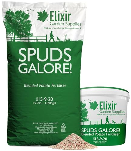 Elixir Gardens Spuds Galore Blended Potato Fertiliser 15-9-20 500g Tub | Plant Food 15-9-20 +9.5% SO3 +1.8% MgO 500g Tub Covers 7m²