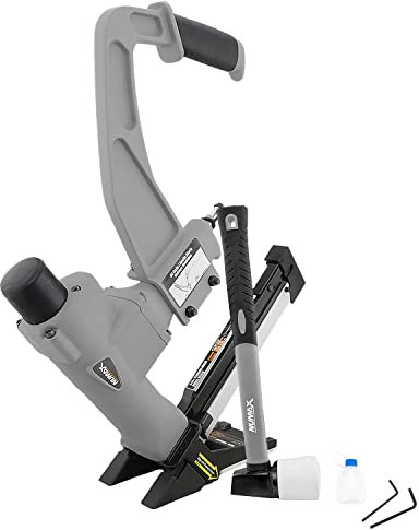 NuMax SFL618 Agrafeuse/cloueuse pneumatique 3 en 1 avec maillet en caoutchouc blanc NuMax