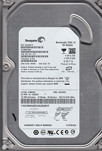 Seagate Hard disk 80 GB 3,5 SATA 7200 8 MB Bulk/OEM ST380815AS