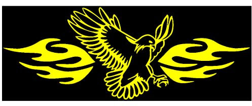 Samunshi® Flammenaufkleber Adler Tribal Aufkleber 651 20 x 7,4cm gelb