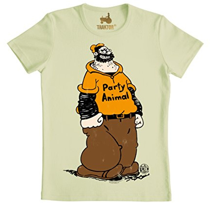 Logoshirt Unisex T-Shirt POPEYE - PARTY ANIMAL T-SHIRT SLIMFIT pastel grün XXL