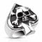 Mianova Herren Ring Edelstahl Massiv Breit Herrenring Männer Biker Rocker Schmuck Silber Poliert Totenkopf Pik Ass Größe 68 (21.6)