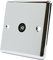 AET CPC1GTVBL Polished Chrome Classical TV Black Insert-1 Gang Aerial Coaxial Female Socket