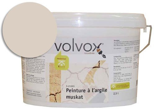 Volvox Espressivo Lehmfarbe - atmungsaktive Wandfarbe matt - hohe Deckkraft - streichfertige Naturfarbe taupe 2,5 L