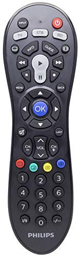 Philips SRP3013/10 Télécommande Universelle 3 en 1 Simple et Pratique, Larges Touches, Configuration Rapide, Noir