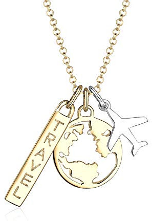 Elli Halskette Damen Globus Anhänger Stylish aus 925 Sterling Silber