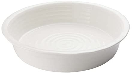 Portmeirion Home & Gifts Round Pie Dish, Porcelain, White, 27.3 x 27.3 x 5.3 cm