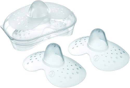 MAM Brustwarzenschutz Größe L (2 Stück), Brusthaube mit sterilisierbarem Reiseetui, Brustschutz zur Unterstützung und Verbesserung des Stillens