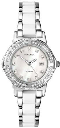 Sekonda Moonlight 4674 Pearl Ladies White Crystal Set Watch