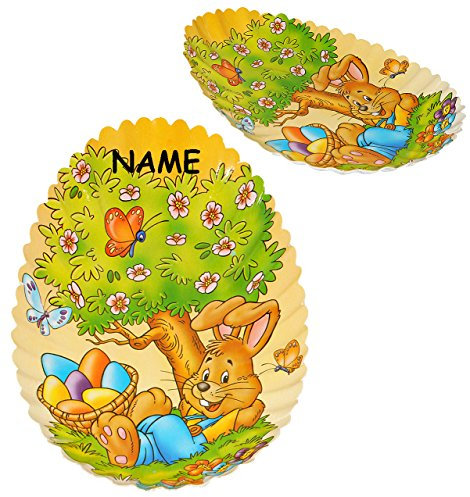 1 Stück Teller/Pappteller - Ostern & Osterhasen - incl. Name - Schale zum Essen/als Osternest oder Deko - z.B: Ostereier, Osterteller, Osterhase - M..