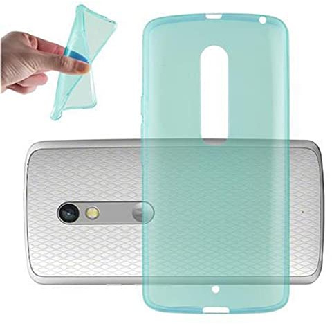 Cadorabo Hülle kompatibel mit Motorola Moto X Play Hülle Silikon Handyhülle für Moto X Play Case aus [Nie vergilben Technologie], Kratzfeste Schutzhülle für Motorola Moto X Play - TRANSPARENT BLAU