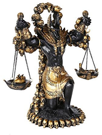 Pacific Giftware Ancient Egyptian God Anubis of Underworld by Ankh Altar Guardian of Scales The Heart Against Ostrich Feather Figurine Statue