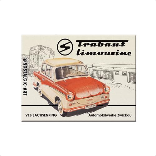 Nostalgic-Art Retro Kühlschrank-Magnet, 6 x 8 cm, Trabant Limousine – Souvenir & Geschenk-Idee, aus Metall, Vintage Design
