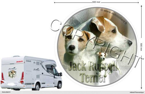 Pets-easy Circular Aufkleber Hund 50 cm Jack Russel Terrier
