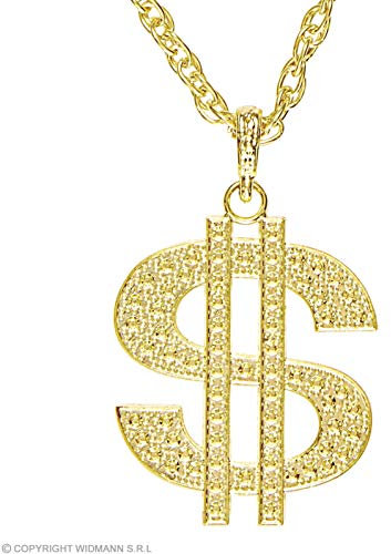 W WIDMANN MILANO Party Fashion 4878D - Halskette Dollar, Schmuck, Halsband, Hip Hop, Gangster, Mottoparty, Karneval