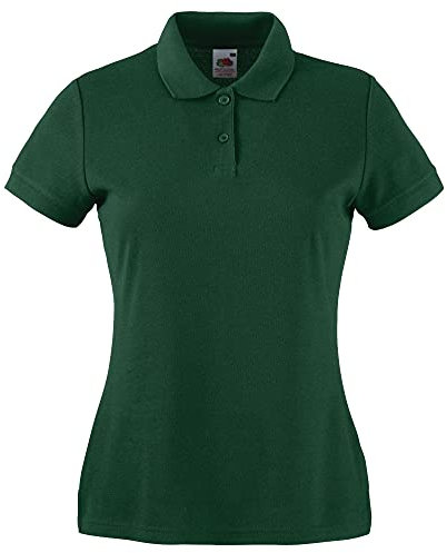 Fruit of The Loom Womens Lady Fit 65/35 Short Sleeve Polo Shirt (L) (Bottle Green)