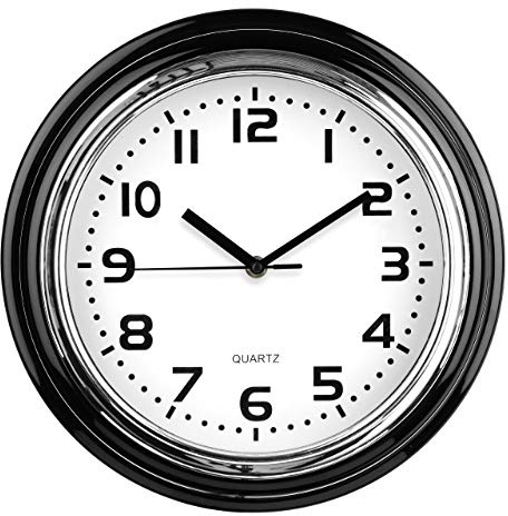 Premier Housewares 2200636 Round Wall Clock - Chrome H30 x W30 x D10cm