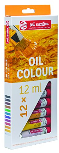 Talens Art Creation Beginner Oil Painting Kit with 12 Colours (12ml Tubes) | Paint for Adults