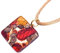 Murano Glas Anhänger – Millefiori auf goldfarbenem Blatt, 2 cm x 2 cm – inkl. Geschenkbox (Diana Sml)