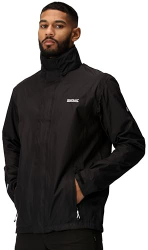 Regatta Herren Matte Jacke schwarz, 5XL-Petto 55-57 (140-145 cm) wasserdichte Shelljacke, l, RMW201 80097