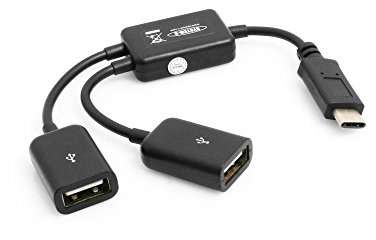 System-S Y-Kabel USB 3.1 Typ C Male zu 2X USB Typ A Female, Schwarz | Y-Splitter Hub Adapter, 50955596