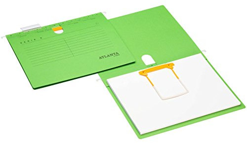 Atlanta Serie-E Hängeschnellhefter mit Jalema Clip, Jalema 2655834500, Hängemappe für Akten, Hängetasche, Karton mit 25 Stück, grün