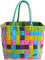 normani Einkaufstasche geflochten mit Henkeln - Tragetasche extra robust Farbe Classic/Lolly Pop