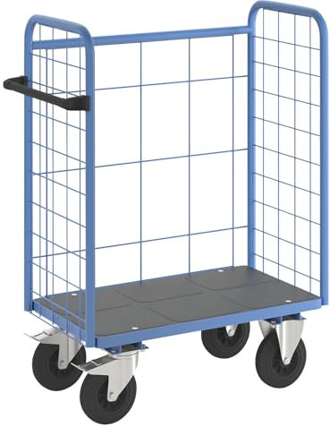 eurokraft | Etagenwagen | mit Gitterwänden | 3-seitig | Länge 910 mm