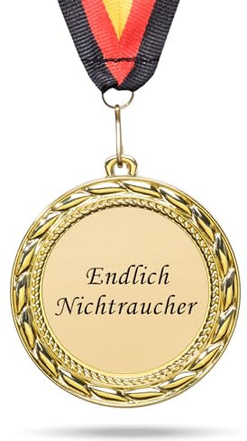 andsmile Goldene Medaille mit Gravur - Hochwertiger Goldener Orden aus Metall, Ideal als Abzeichen und Auszeichnung