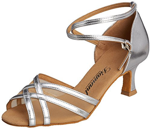 Diamant Damen Latein Tanzschuhe, Silber (Silver), 36 2/3